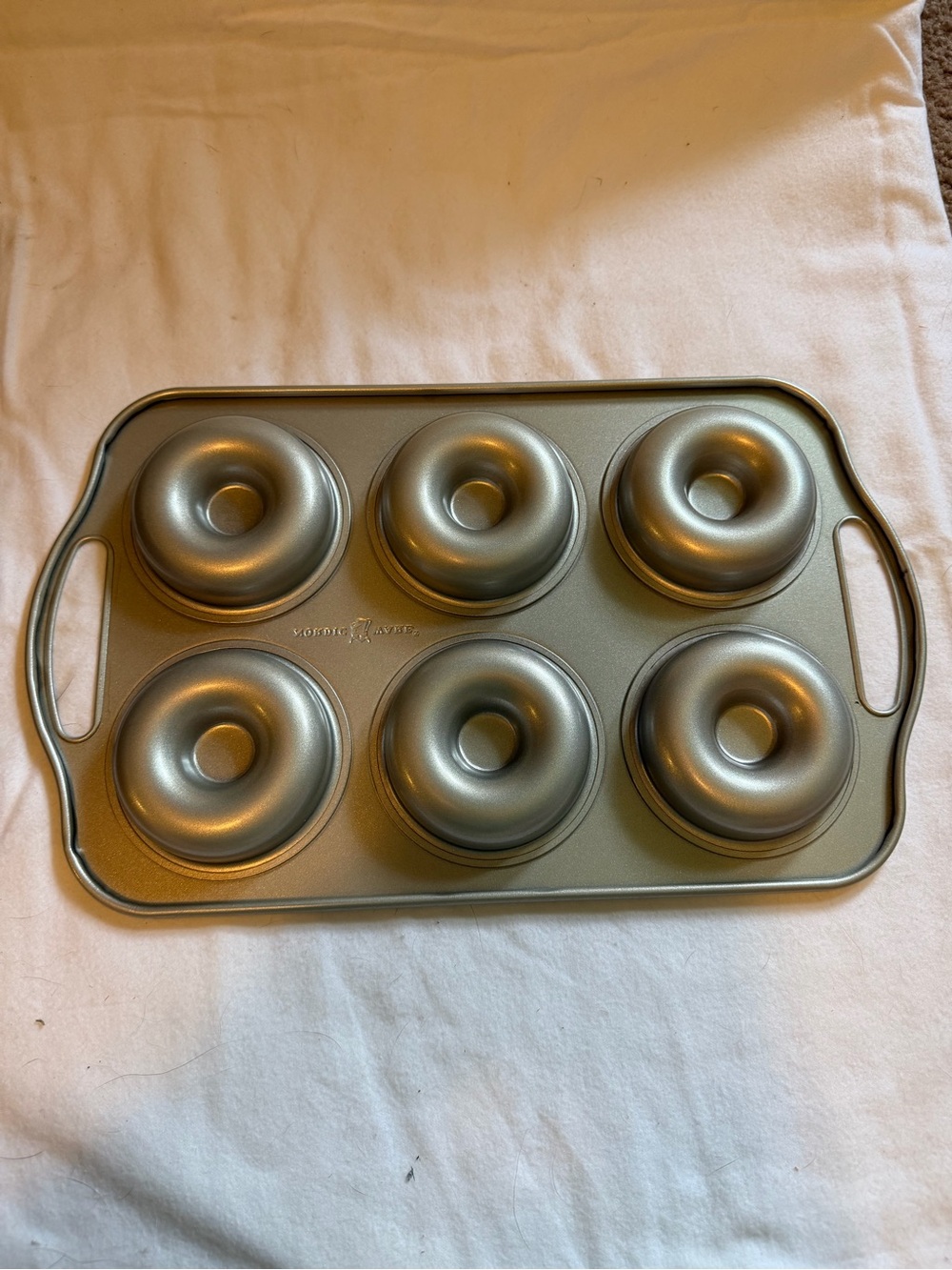 Nordic Ware 6-Cavity Donut Baking Pan with Handles